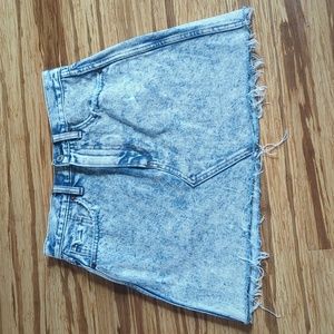 Denim mini skirt. Abercrombie and Fitch. Size 26. Worn but in good condition.